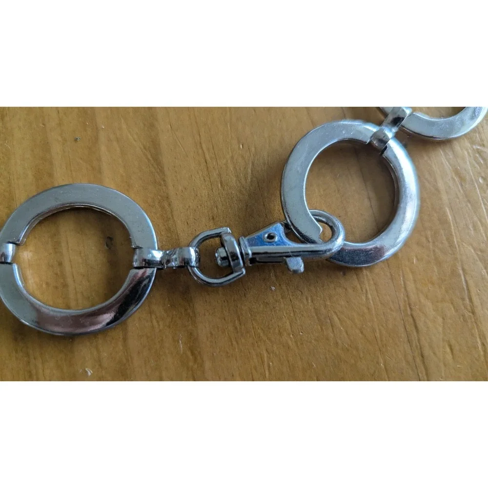 Silver Tone‎ Circle Link Chain Belt Adjustable Lobster Clasp Y2K Retro 40 Inch